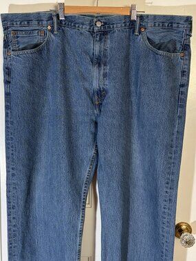 Levi's 505 Regular Fit Straight Leg Jeans Blue Denim Mens 48x32 Big & Tall